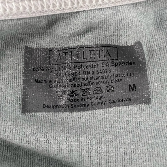 Athleta Gray Geometric Runched Dri Fit Tank Top Size Med Women’s - Picture 2 of 4